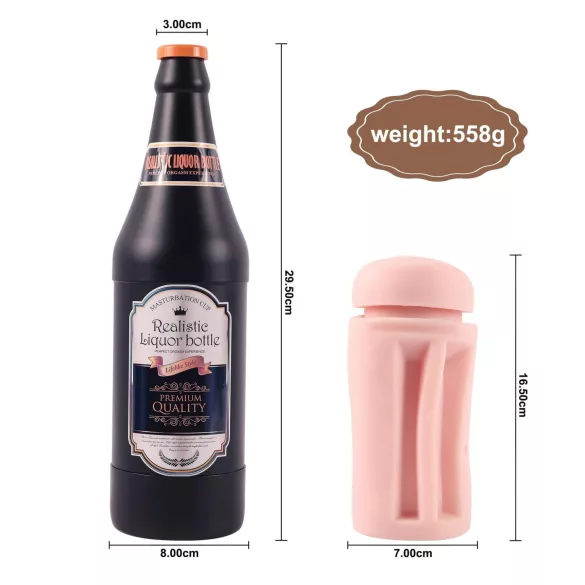 Lonely - masturbator fles - realistisch vagina - transparant-zwart