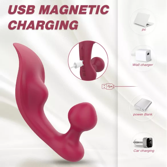 Sex HD Chomper - clitoris en anaal vibrator - rood
