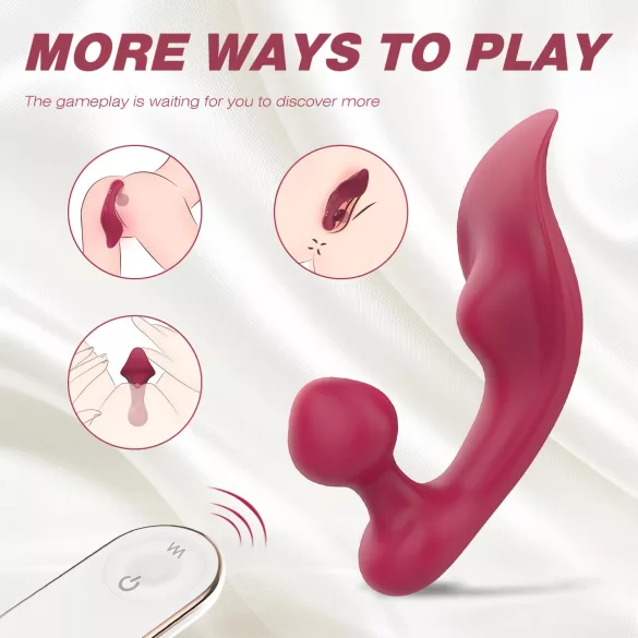 Sex HD Chomper - clitoris en anaal vibrator - rood