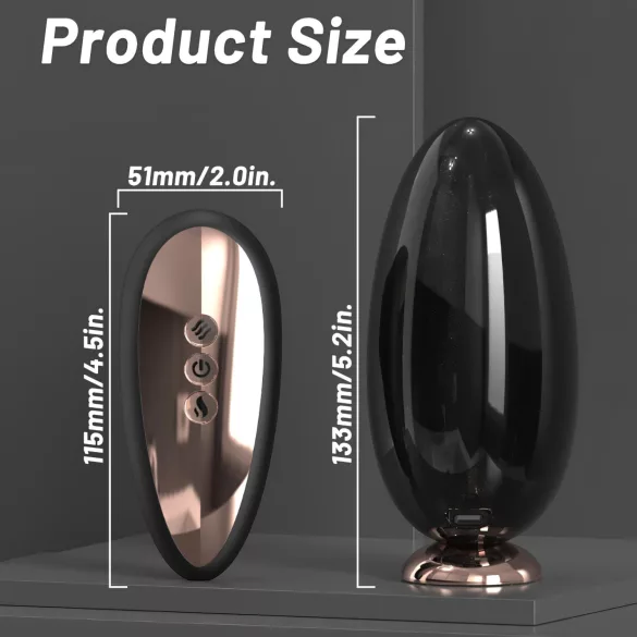 Sex HD Mirror - vibrerende likspeeltje met verwarmingsfunctie - zwart