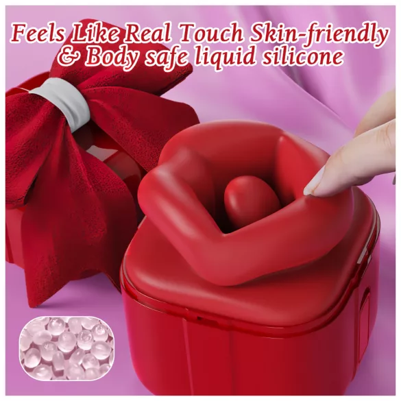 SEX HD Lovely Kiss - likdoel vibrator met zuigfunctie - rood