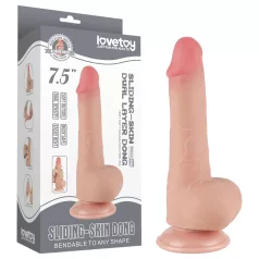   Lovetoy Sliding-Skin - dildo met zuignap - dubbel laag - 19,5cm - huidkleur