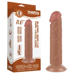   Lovetoy Sliding-Skin - dildo met zuignap - dubbel laags - 20cm - huidskleur