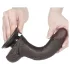 Lovetoy Sliding-Skin - dildo met zuignap - dubbel laag - 19,5cm - bruin