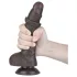 Lovetoy Sliding-Skin - dildo met zuignap - dubbel laag - 19,5cm - bruin