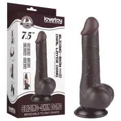   Lovetoy - dildo met ballen - realistische dubbele laag - 19,5cm bruin