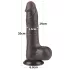 Lovetoy Sliding-Skin - dildo met ballen - realistische dubbele laag - 20cm bruin