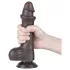 Lovetoy Sliding-Skin - dildo met ballen - realistische dubbele laag - 20cm bruin