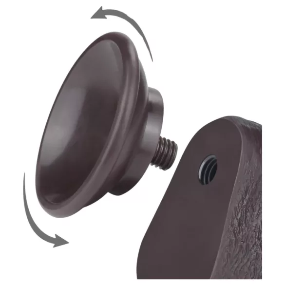 Lovetoy Sliding-Skin - dildo met zuignap - dubbele laag - 20,8 cm - bruin