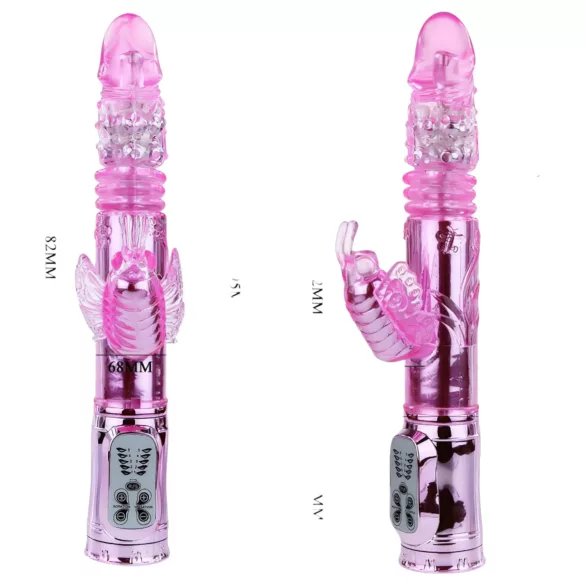 Baile - vibrator met vlinder en clitorisstimulator - roze