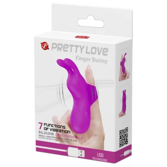 Pretty Love Bunny - vinger­vibrator met konijntje (paars)