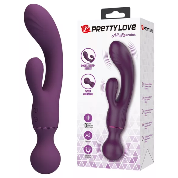 Pretty Love All Rounder - dubbelzijdige G-spot- en clitorisvibrator (paars)