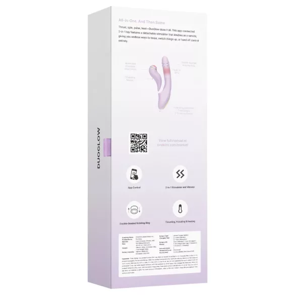 Svakom DuoGlow - App-gestuurde G-spot- en clitorisstimulator vibrator (paars)