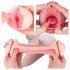 Vibeconnect - realistische mond en vagina masturbator (natuurlijk-zwart)