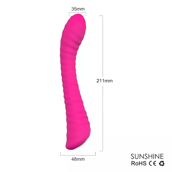 Sex HD Sunshine - G-spot vibrator - oplaadbaar, geribbeld - roze