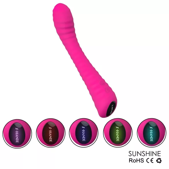 Sex HD Sunshine - G-spot vibrator - oplaadbaar, geribbeld - roze