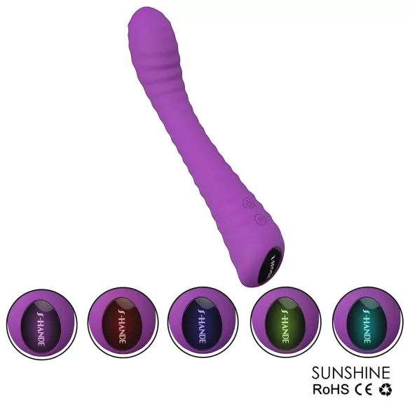 Sex HD Sunshine - G-spot vibrator - oplaadbaar, geribbeld - paars