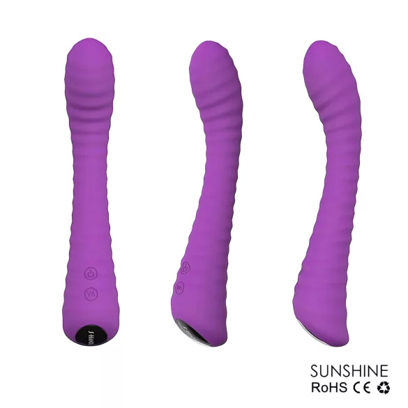 Sex HD Sunshine - G-spot vibrator - oplaadbaar, geribbeld - paars