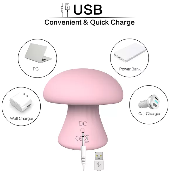 Magic Mushroom - oplaadbaar gezichtsmassager (roze)