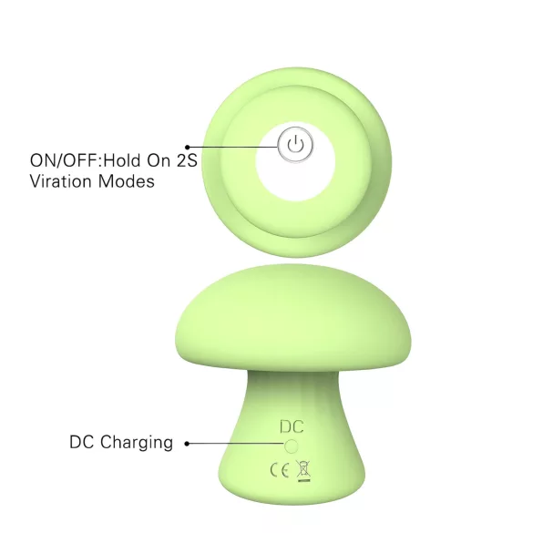 Magic Mushroom - oplaadbare gezichtsvibrator (groen)