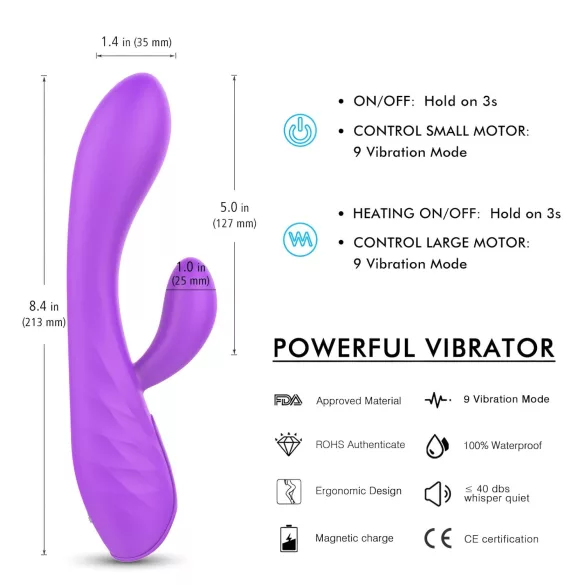 Sex HD Muses - vibrator - oplaadbaar, waterdicht - paars