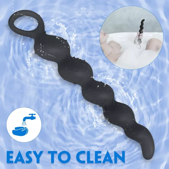 Sex HD Steven - anaal dildo met noppen - zwart