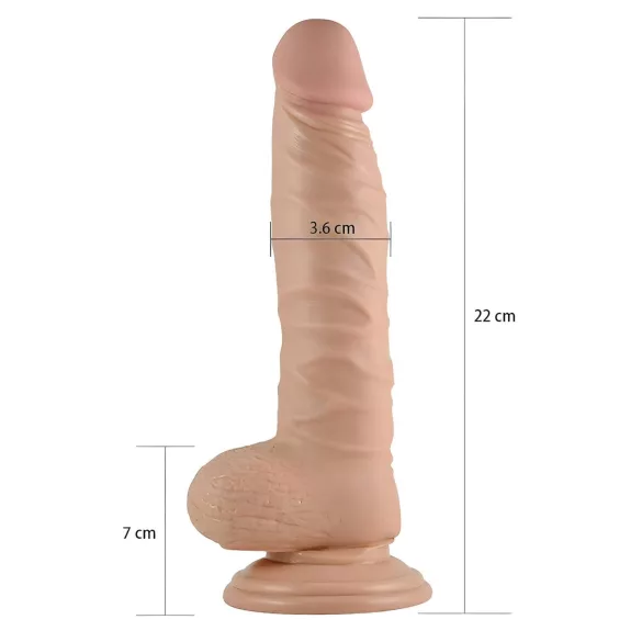 Lovetoy Real Extreme - dildo met zuignap - realistisch - huidkleur - 21cm