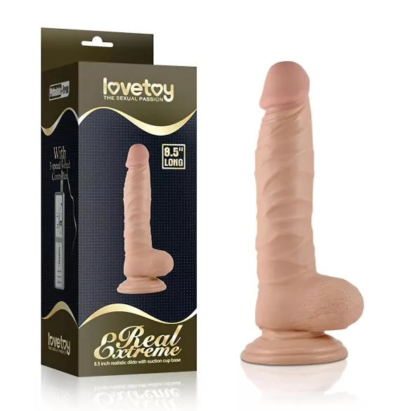 Lovetoy Real Extreme - dildo met zuignap - realistisch - huidkleur - 21cm
