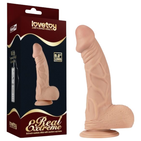 Lovetoy Real Extreme - zuignap dildo - 23cm (natuurlijk)