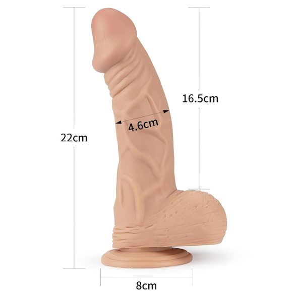 Lovetoy Real Extreme - zuignap dildo - 23cm (natuurlijk)