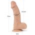 Lovetoy Real Extreme - zuignap dildo - 23cm (natuurlijk)