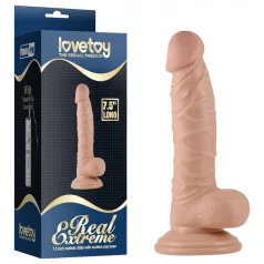   Real Extreme - dildo met balzak en zuignap voor de G‑plek - 19 cm (natuurkleur)