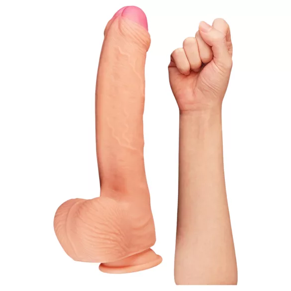 Lovetoy Nature Cock - realistische dildo - dubbel gelaagd - 28cm - huidkleur