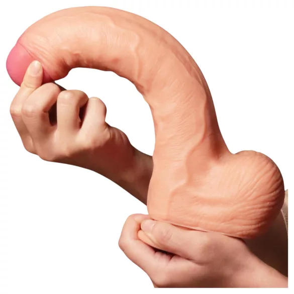 Lovetoy Nature Cock - realistische dildo - dubbel gelaagd - 28cm - huidkleur