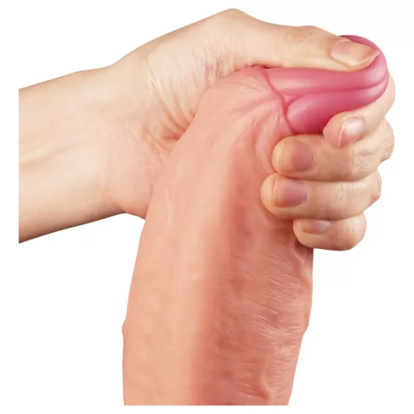 Lovetoy Nature Cock - realistische dildo - dubbel gelaagd - 28cm - huidkleur