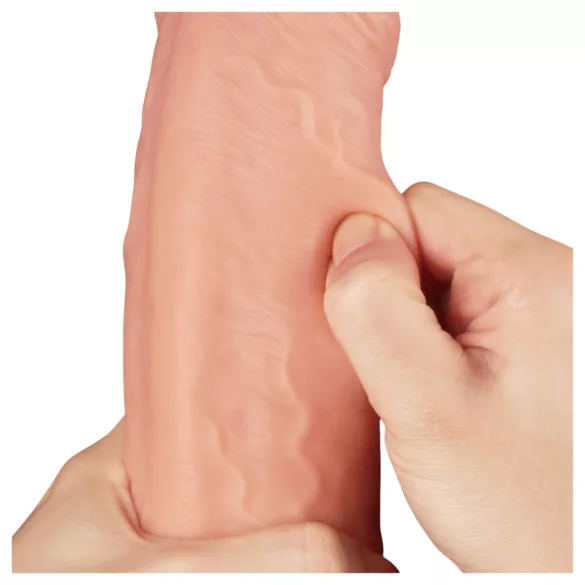 Lovetoy Nature Cock - realistische dildo - dubbel gelaagd - 28cm - huidkleur