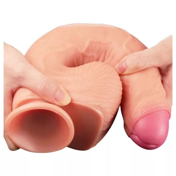 Lovetoy Nature Cock - realistische dildo - dubbel gelaagd - 28cm - huidkleur