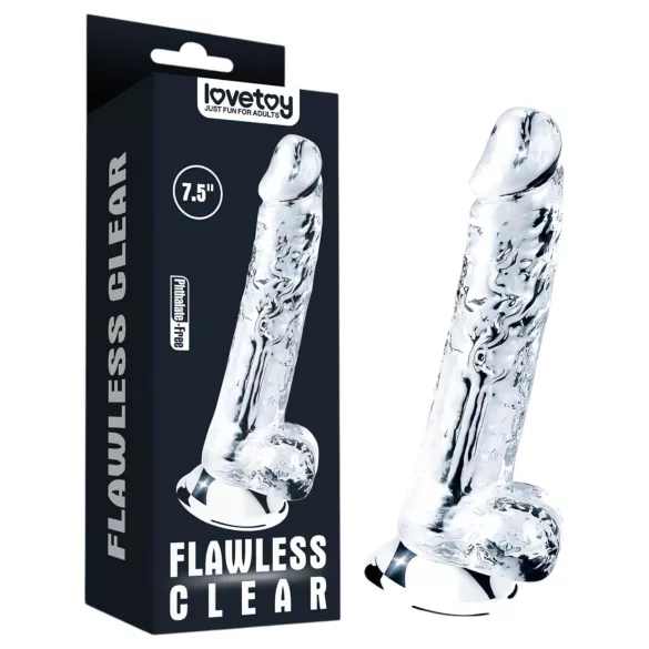 Lovetoy Flawless Clear - dildo met zuignap - 19 cm (transparant)