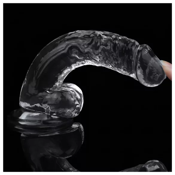 Lovetoy Flawless Clear - dildo met zuignap - 19 cm (transparant)