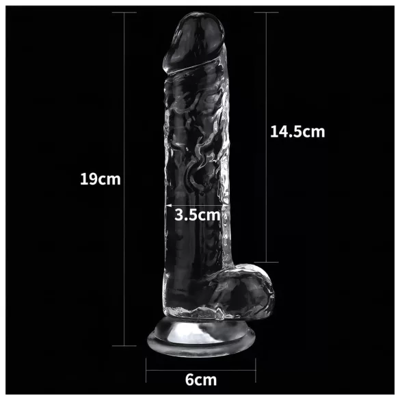 Lovetoy Flawless Clear - dildo met zuignap - 19 cm (transparant)