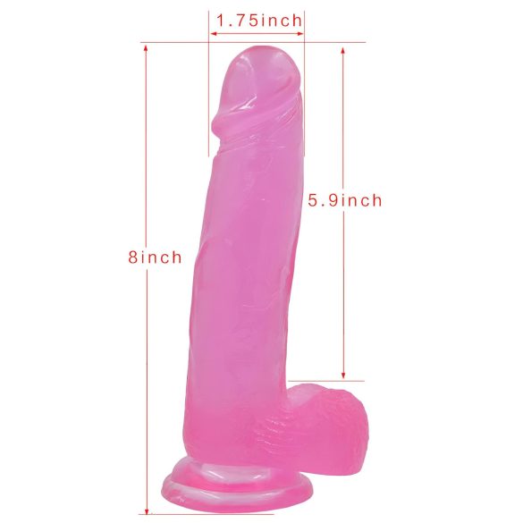 Lovetoy Jelly Studs - zuignap dildo - 20cm (roze)