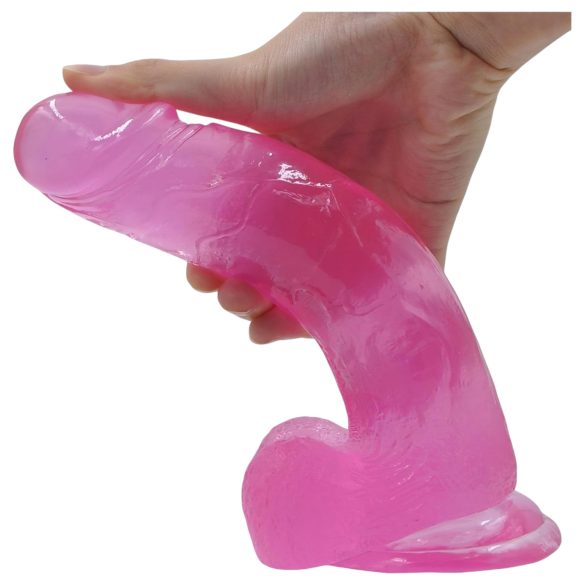 Lovetoy Jelly Studs - zuignap dildo - 20cm (roze)