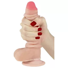   Lovetoy Sliding-Skin - realistische dildo - dubbel laag - 18cm - huidskleur