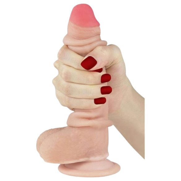 Lovetoy Sliding-Skin - Dubbele Laag Dildo - 18cm (Natuurlijk)