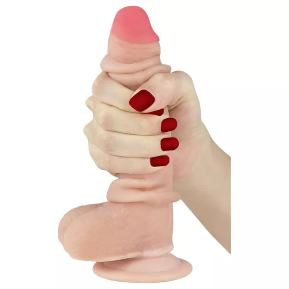 Lovetoy Sliding-Skin - realistische dildo - dubbel laag - 18cm - huidskleur
