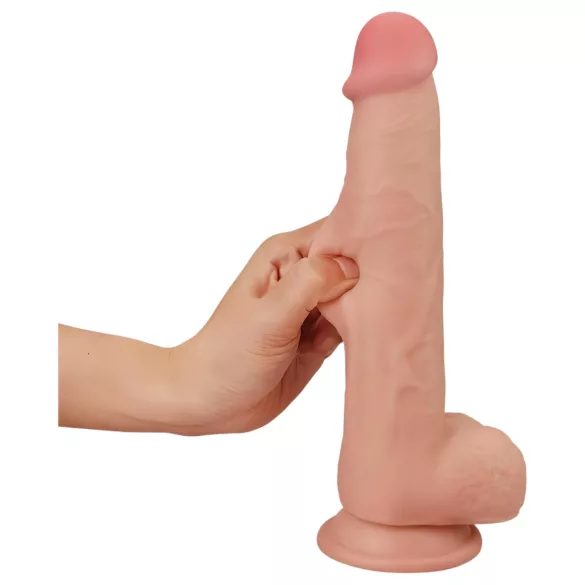 Lovetoy Sliding-Skin - dildo met dubbele laag - 23cm - huidkleurig