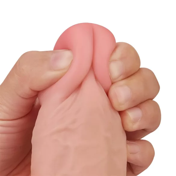 Lovetoy Sliding-Skin - dildo met dubbele laag - 23cm - huidkleurig