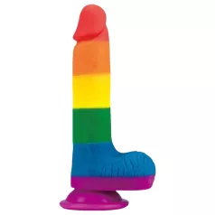   Lovetoy Prider - realistische dildo met testikels - 20cm - regenboog