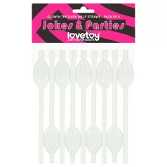 Lovetoy - rietje met vagina - lichtgevend - wit