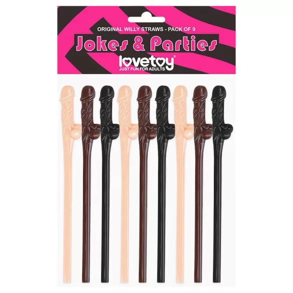 Lovetoy - realistische penis rietjes - naturel/bruin/zwart